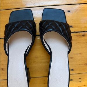 Urban Outfitters Black Quilted Heels